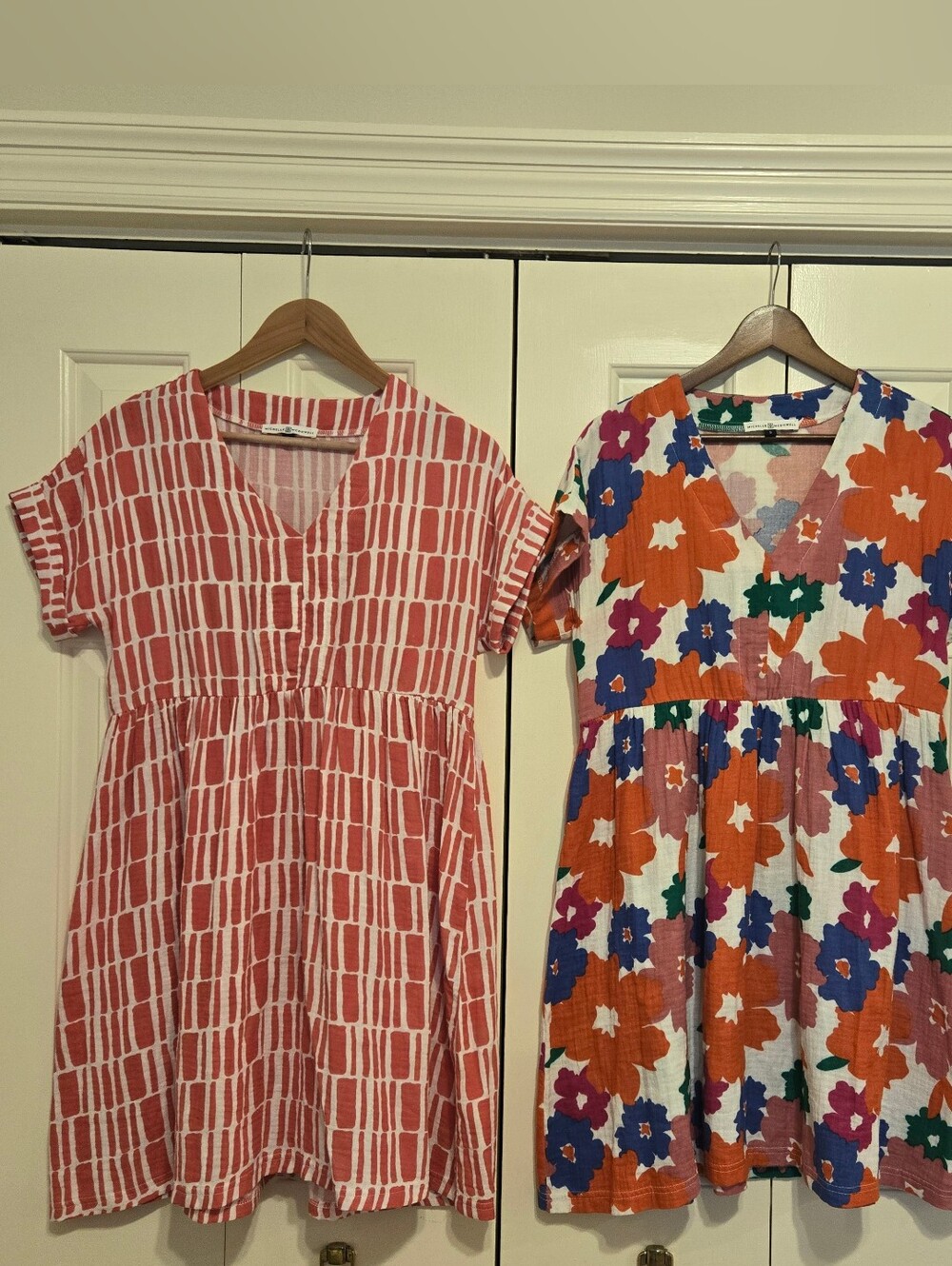 Colorful Floral V-Neck Babydoll Dress
